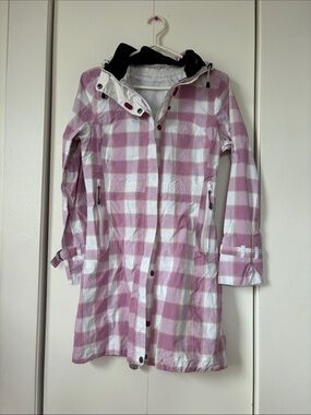 Chlorophylle Women’s XS Plaid Rain Jacket Hooded Waterproof Outdoor Coat